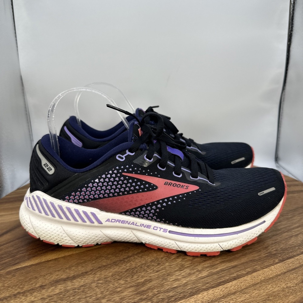 Brooks‎ Adrenaline GTS 22 Low Top Running Shoes Navy Blue Athletic Women's 9B